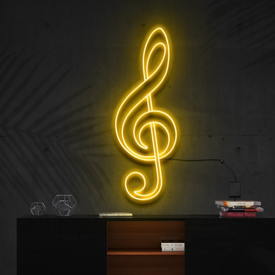 "Treble Clef" Panneau lumineux néon