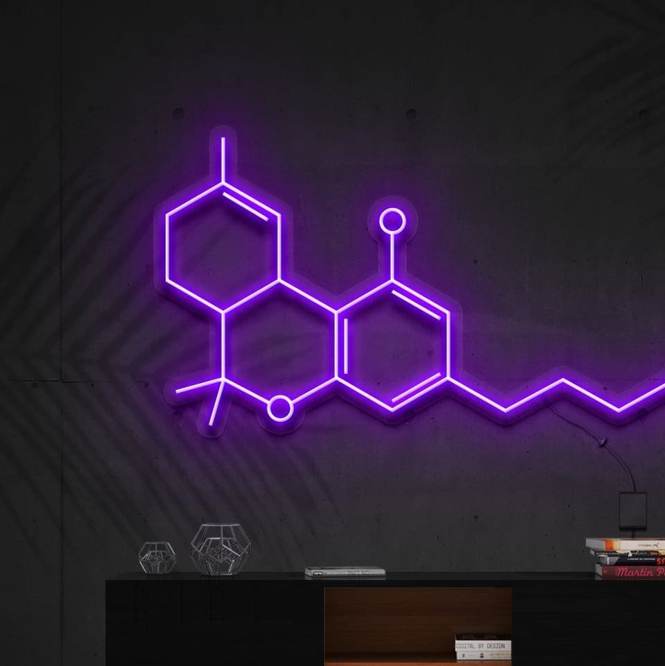 "THC Molecule" Panneau au Néon