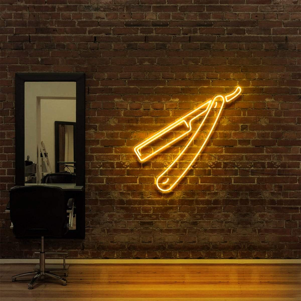 "Razor Blade" Enseigne Lumineuse pour Salons de Coiffure & Barbiers