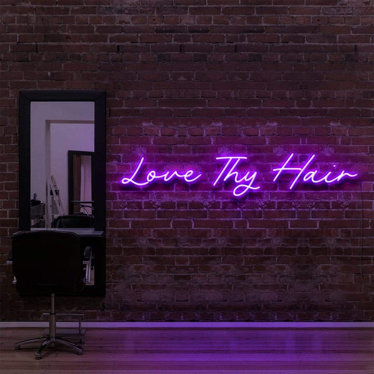 "Love Thy Hair" Enseigne Lumineuse pour Salons de Coiffure & Barbiers