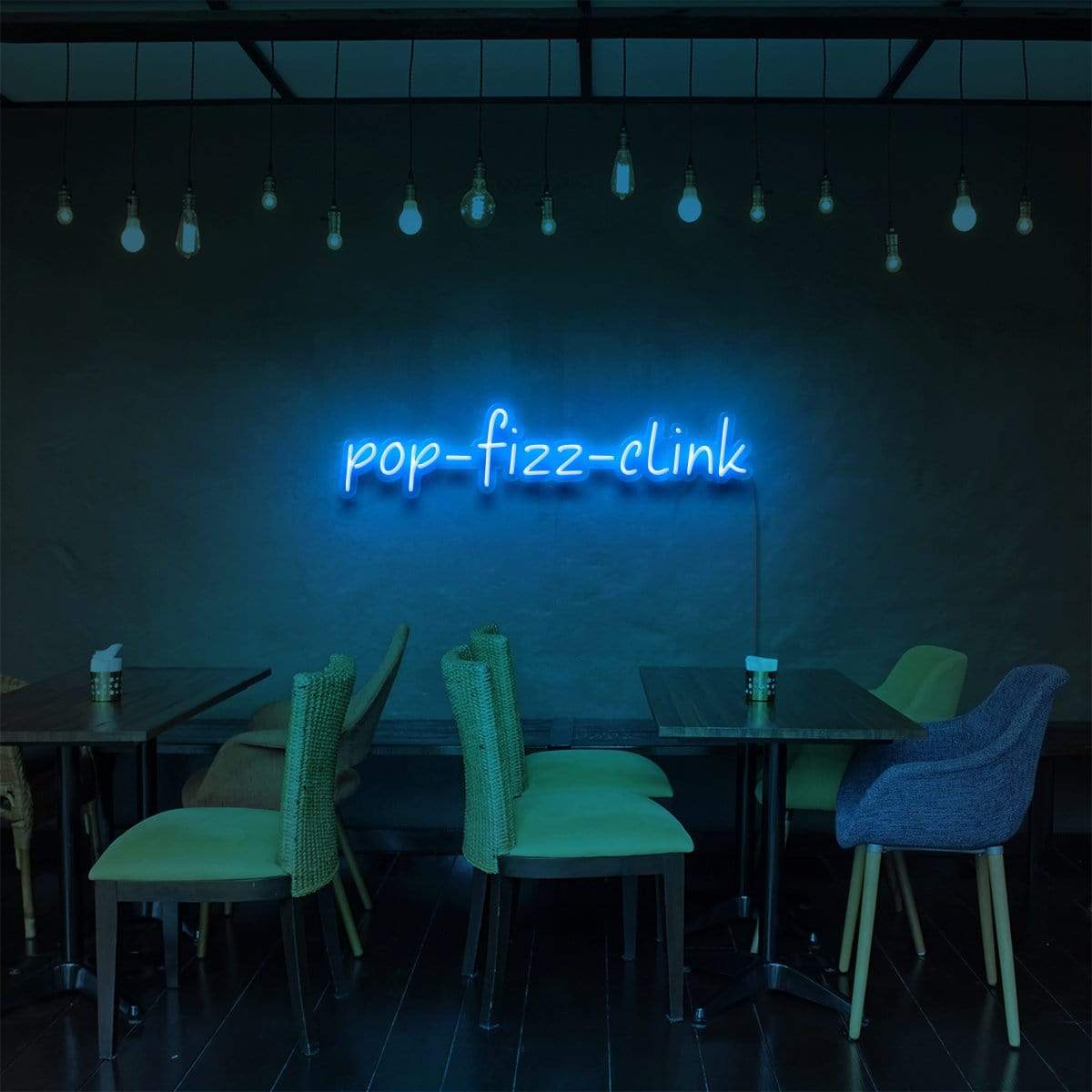 "Pop Fizz Clink" Enseigne Lumineuse pour Bars & Restaurants