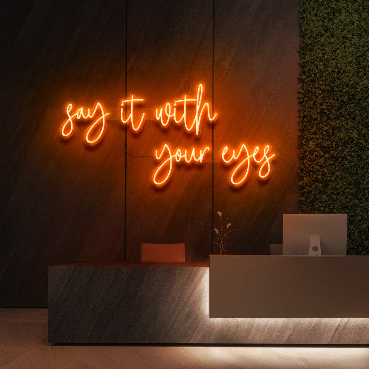 "Say It With Your Eyes" Enseigne Lumineuse pour Studios de Beauté et Cosmétique