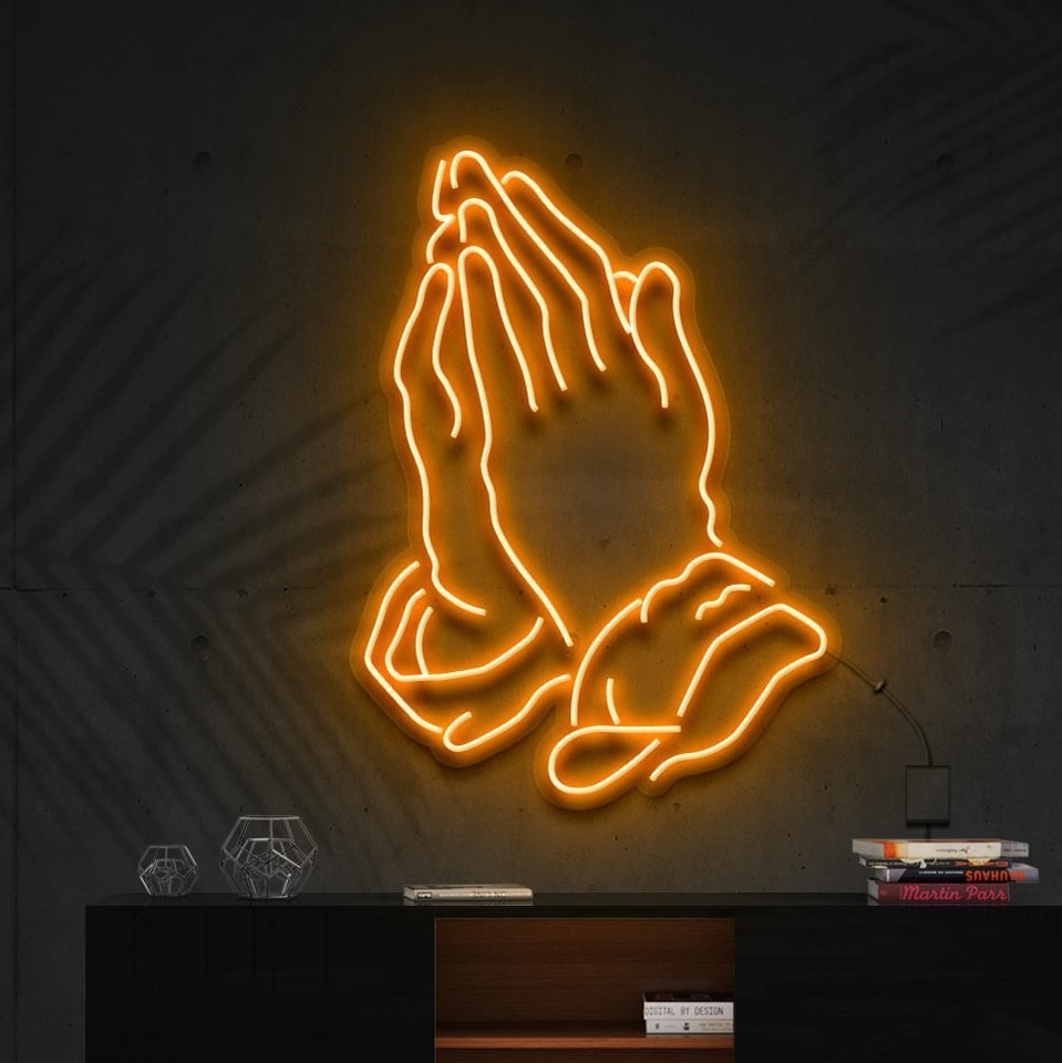 "Praying Hands" Panneau Néon