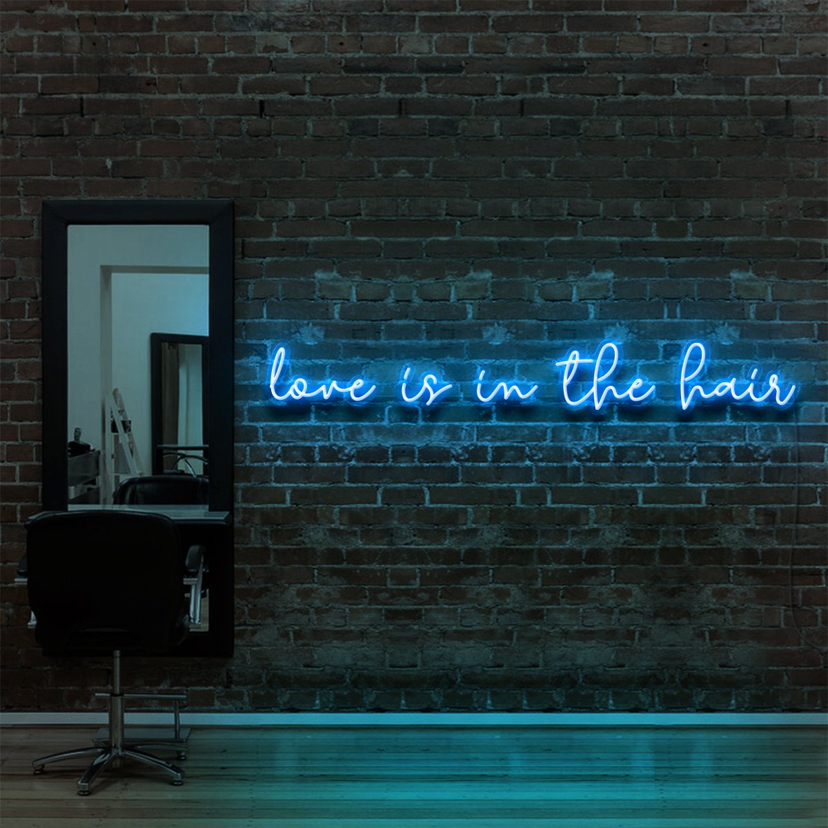 "Love Is In The Hair" - Enseigne Néon pour Salons de Coiffure & Barbiers