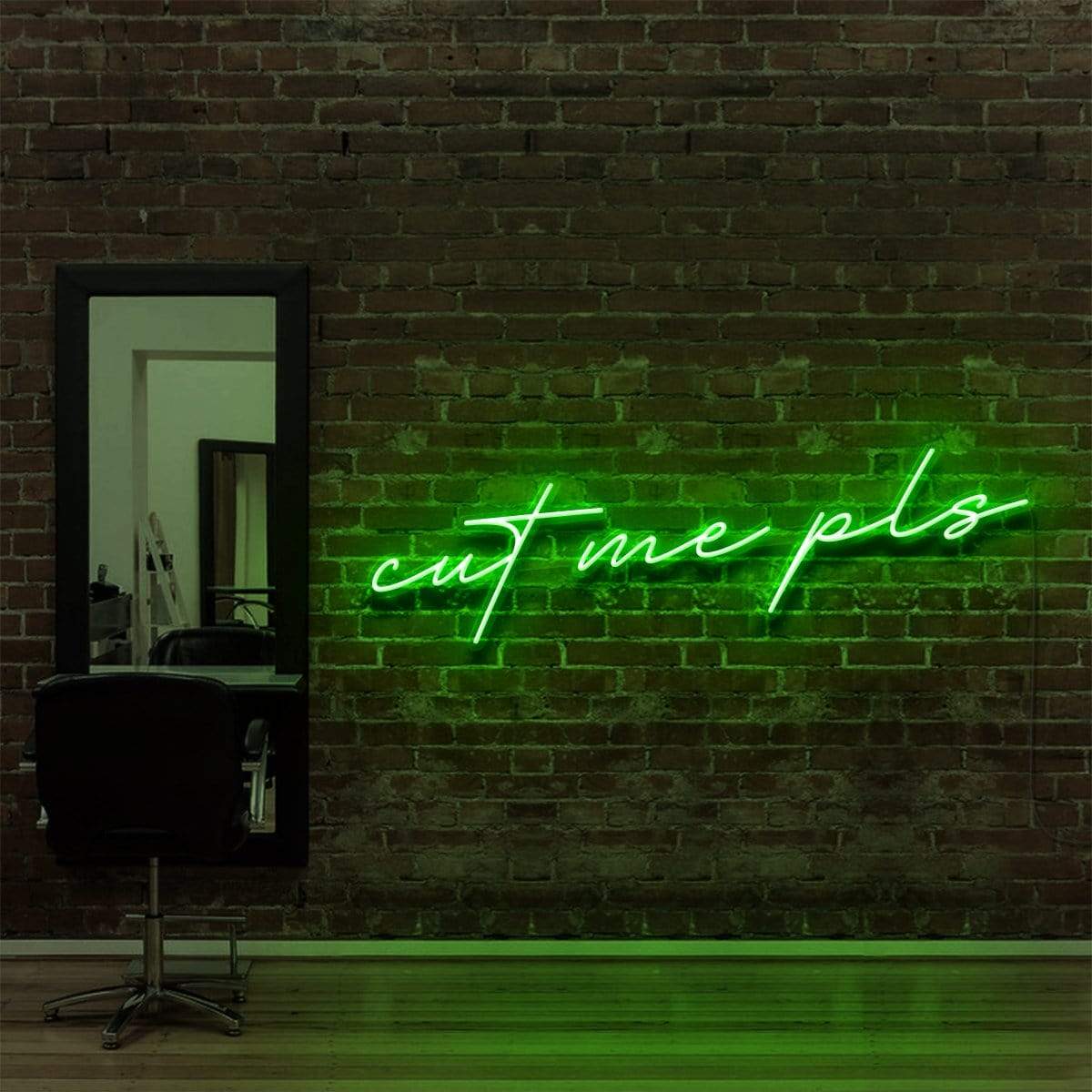 "Cut Me Pls" Enseigne Lumineuse pour Salons de Coiffure & Barbiers