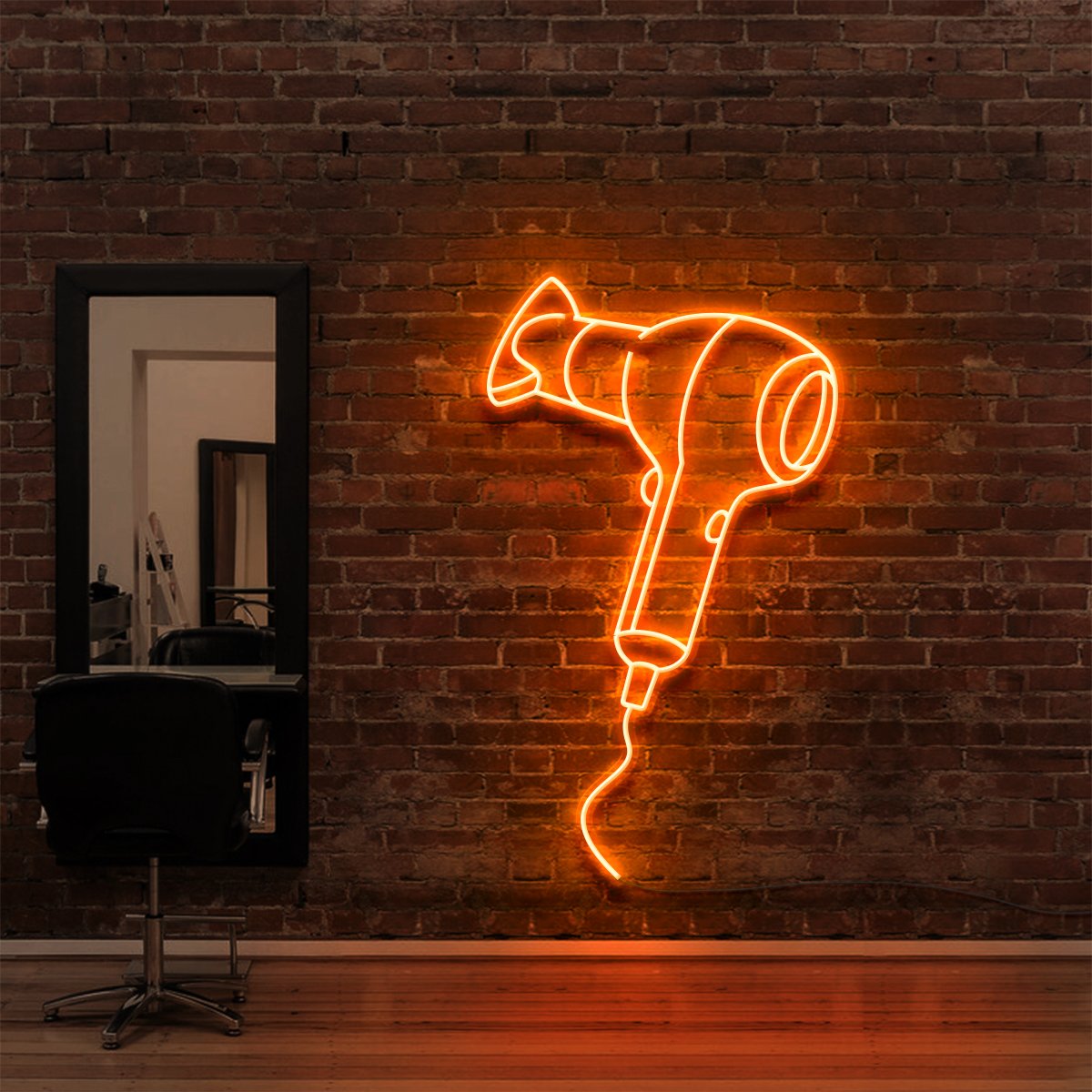 "Blowdryer" Enseigne Lumineuse pour Salons de Coiffure & Barbiers