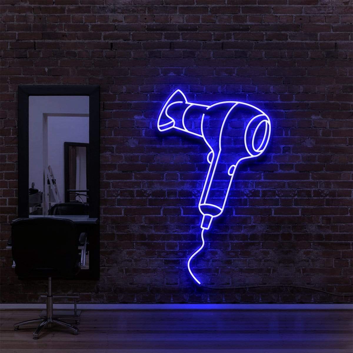 "Blowdryer" Enseigne Lumineuse pour Salons de Coiffure & Barbiers