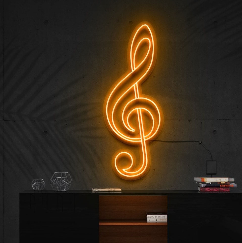 "Treble Clef" Panneau lumineux néon