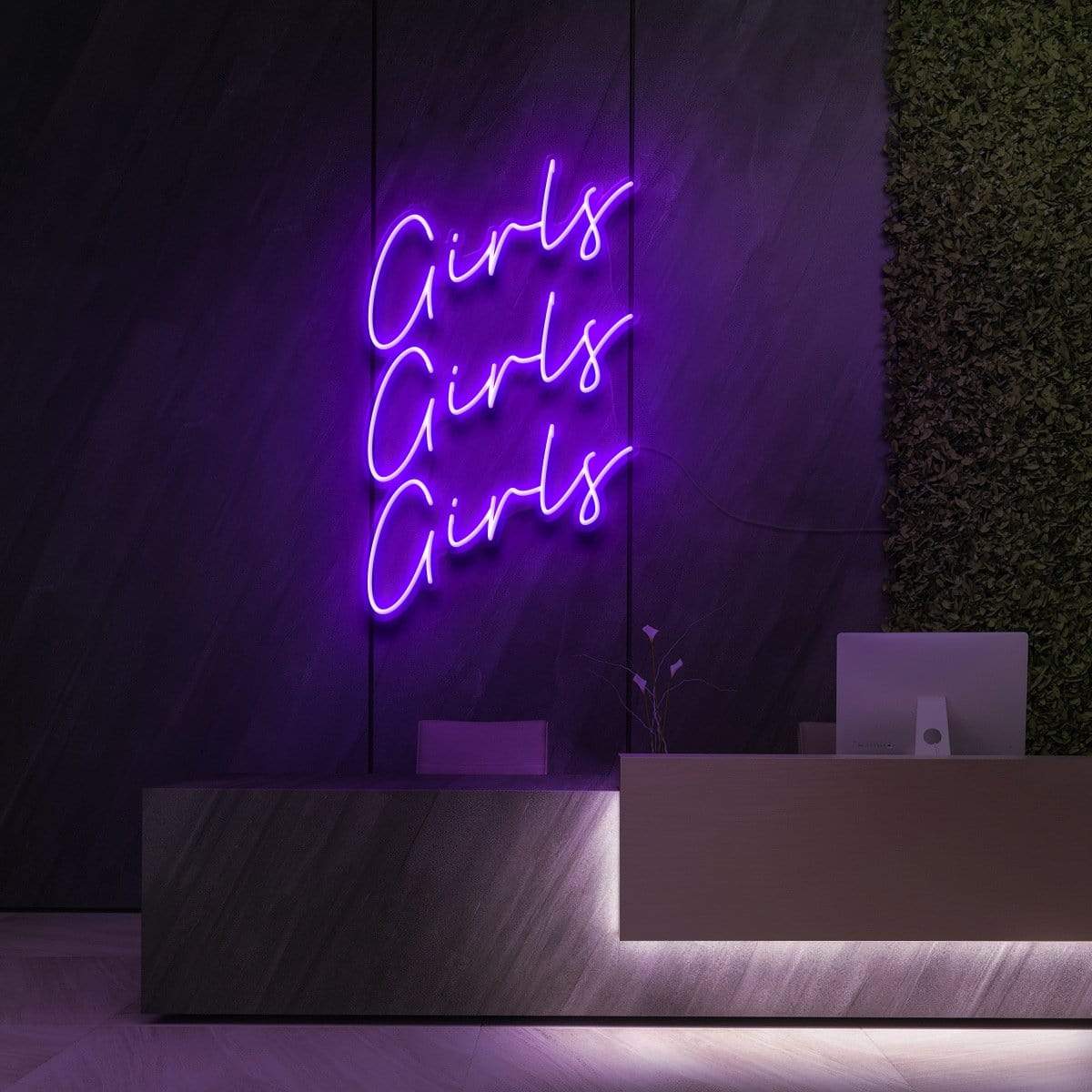 "Girls Girls Girls" Enseigne Lumineuse pour Studios de Beauté & Cosmétiques