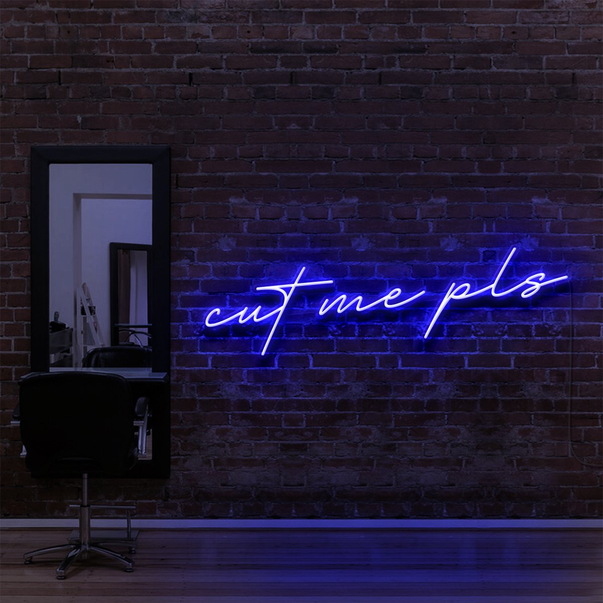 "Cut Me Pls" Enseigne Lumineuse pour Salons de Coiffure & Barbiers