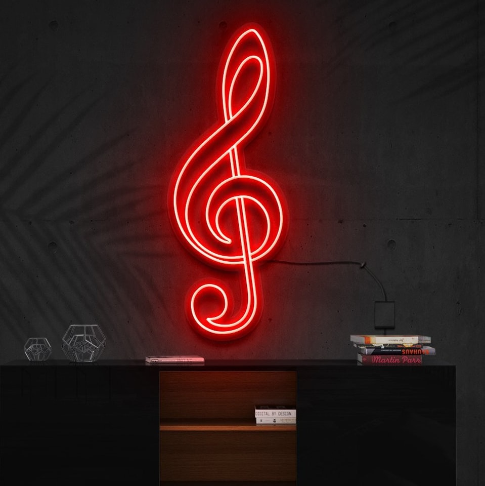 "Treble Clef" Panneau lumineux néon