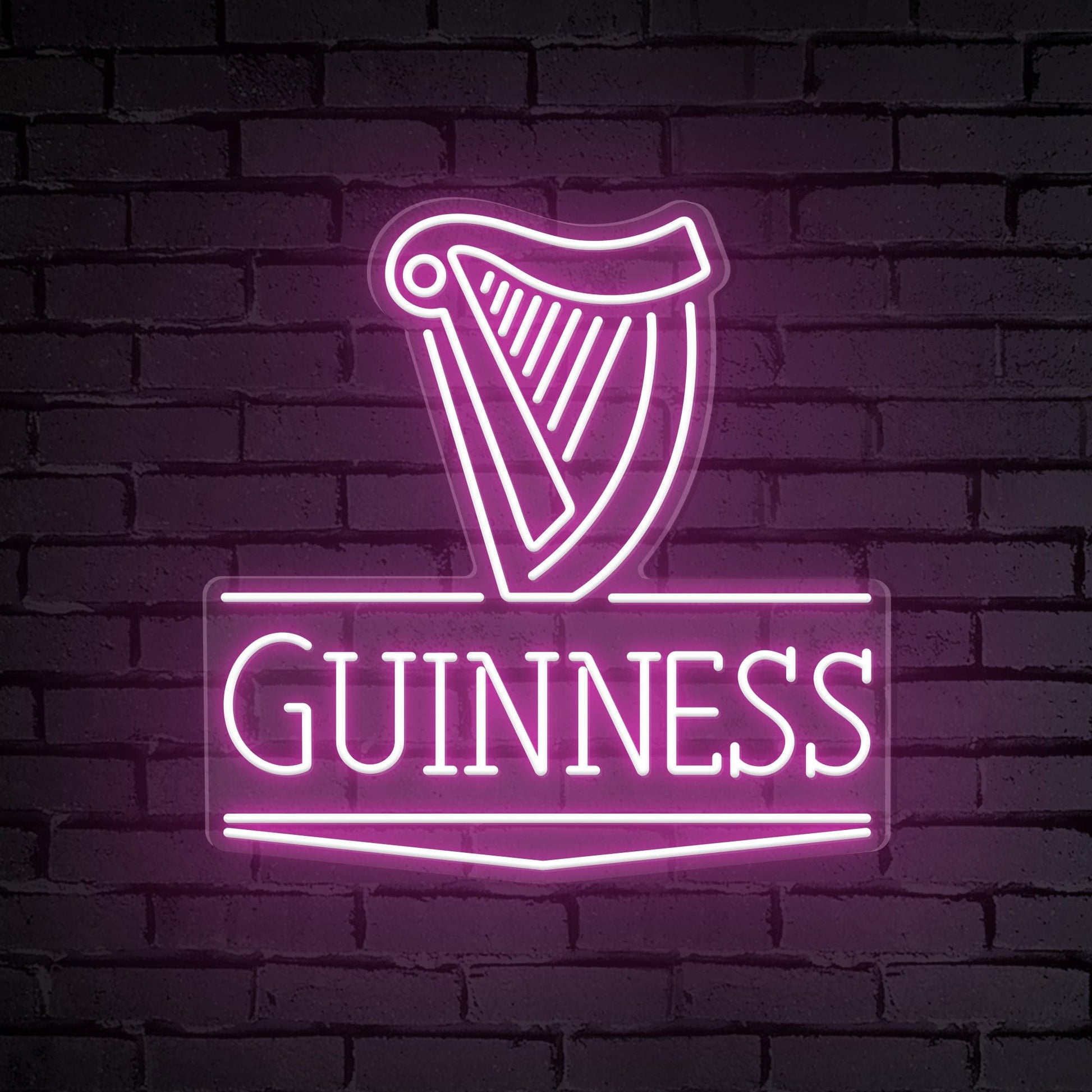 "Guinness" Logo en Mots, Bière, Enseigne au Néon