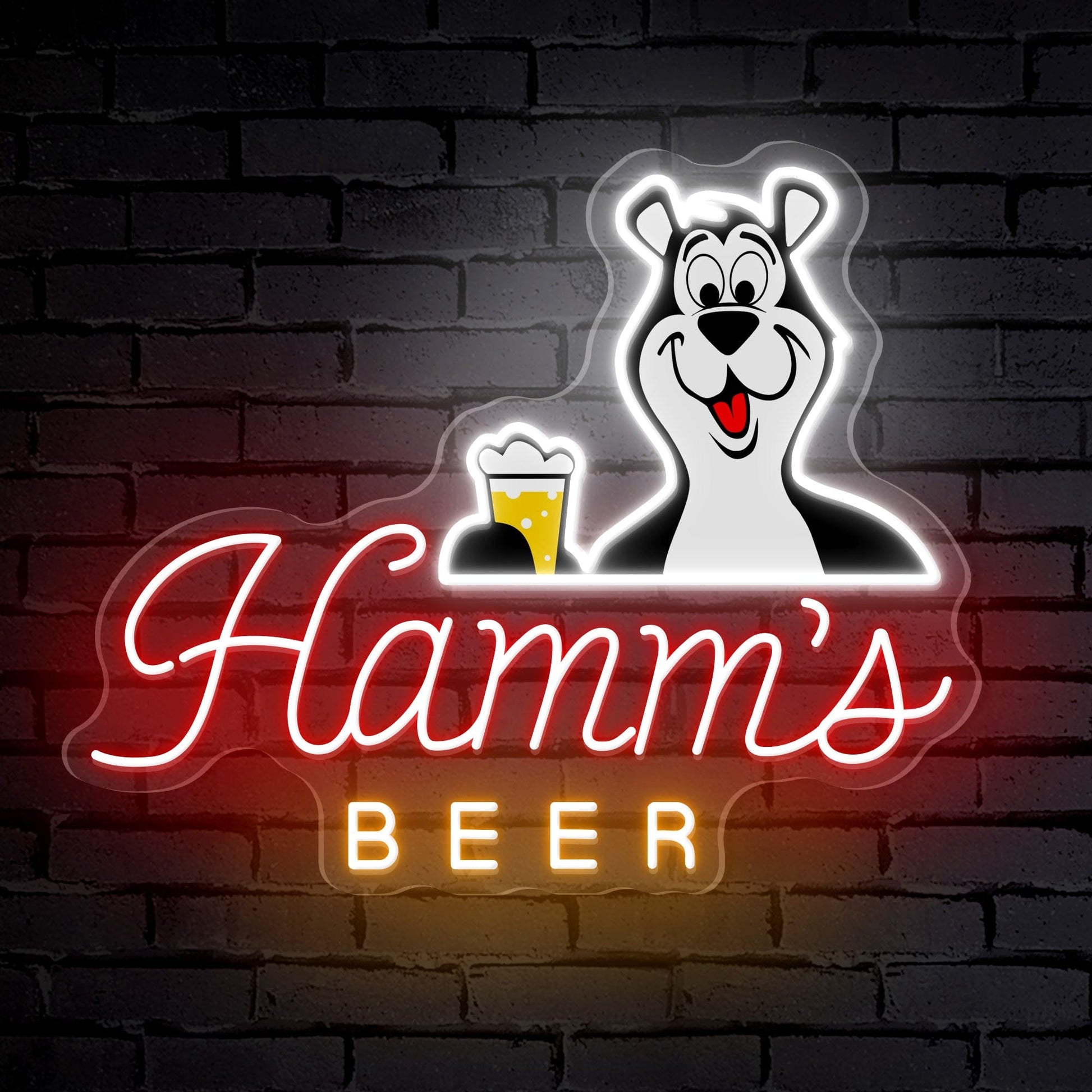 "Hammer's BEER" Logo de mots de bière en néon