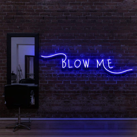 "Blow Me" Enseigne Lumineuse pour Salons de Coiffure & Barbiers