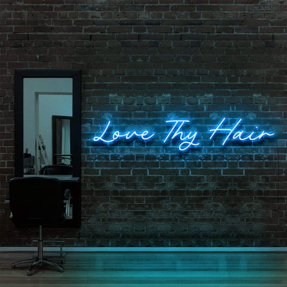 "Love Thy Hair" Enseigne Lumineuse pour Salons de Coiffure & Barbiers