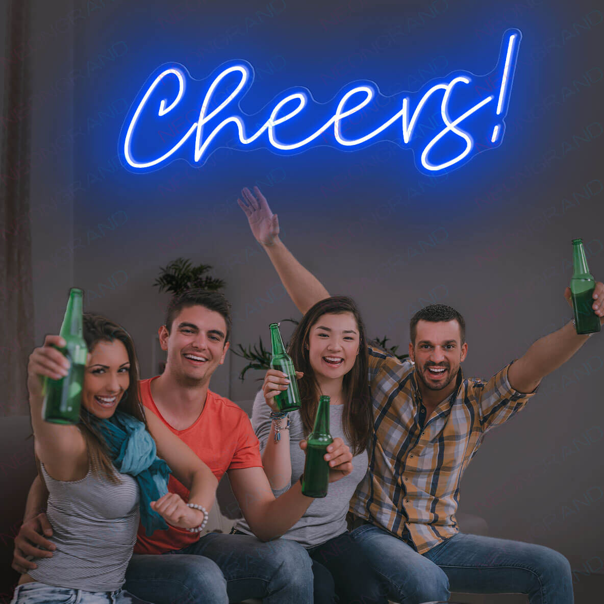 Affiche lumineuse LED "Cheers" pour bar