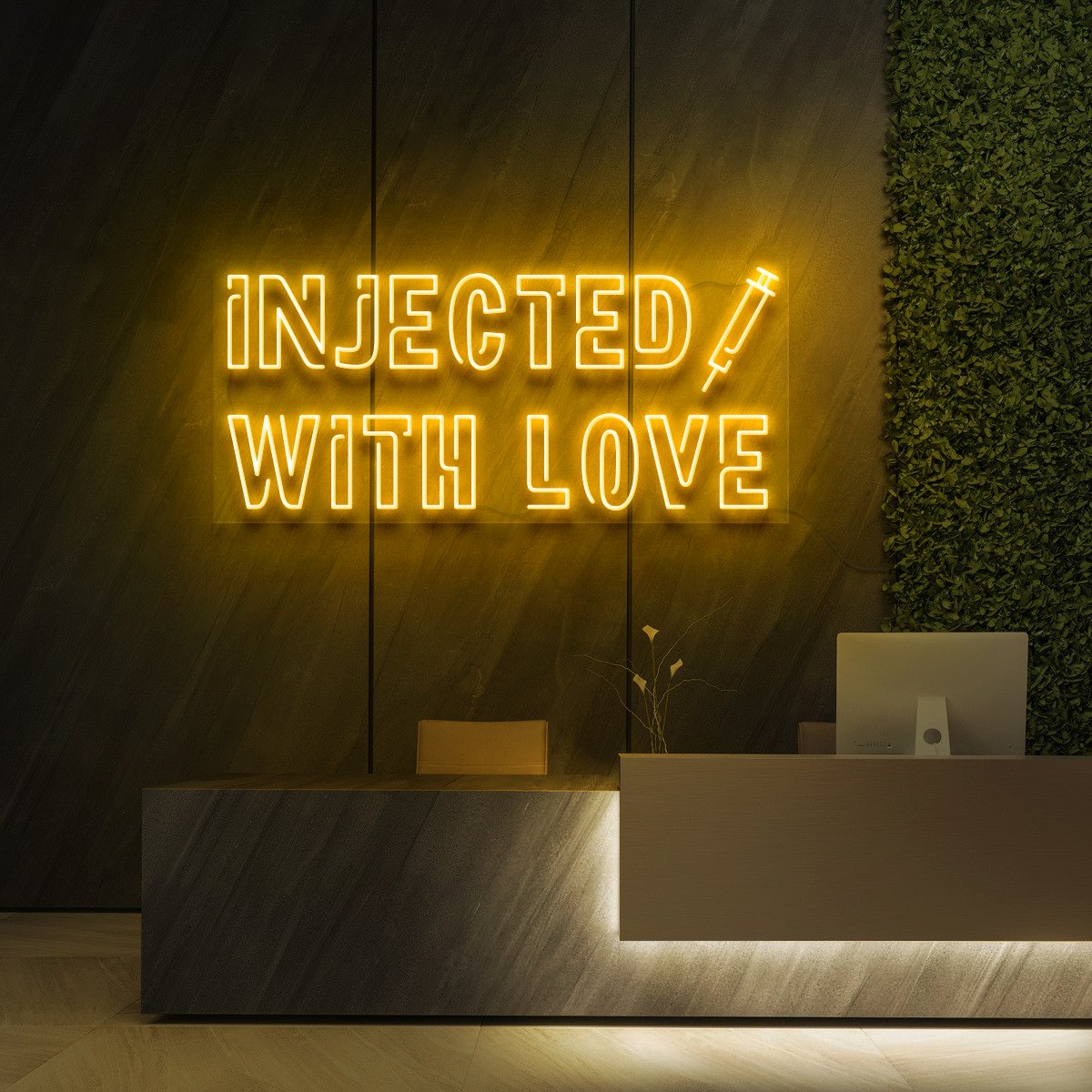 "Injected With Love" Enseigne Lumineuse pour Instituts de Beauté & Cosmétiques