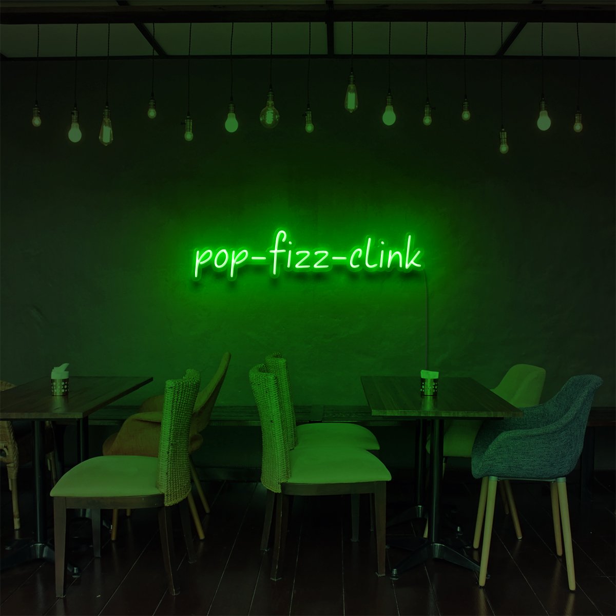 "Pop Fizz Clink" Enseigne Lumineuse pour Bars & Restaurants