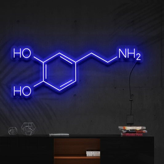 "Enseigne au néon 'Molécule de dopamine'"