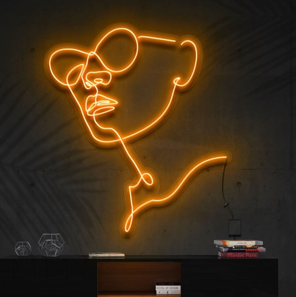 Neon light "La Parisienne - Face with glasses"