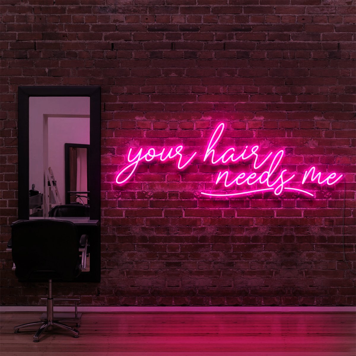 "Votre Chevelure a Besoin de Moi" Enseigne Lumineuse pour Salons de Coiffure & Barbiers