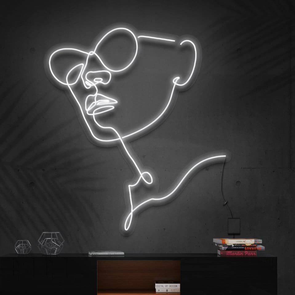 Neon light "La Parisienne - Face with glasses"