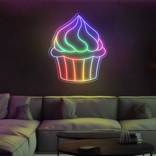 "Magie Multicolore de Cupcake" LED Signe au Néon