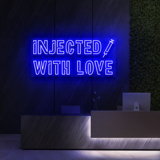 "Injected With Love" Enseigne Lumineuse pour Instituts de Beauté & Cosmétiques