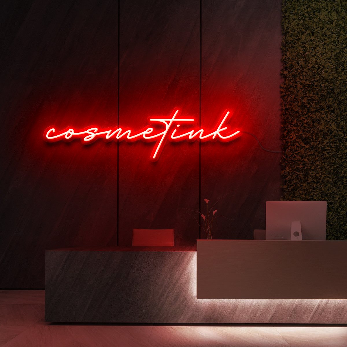 " Cosmetink " Enseigne Lumineuse pour Studios de Beauté et Cosmétique