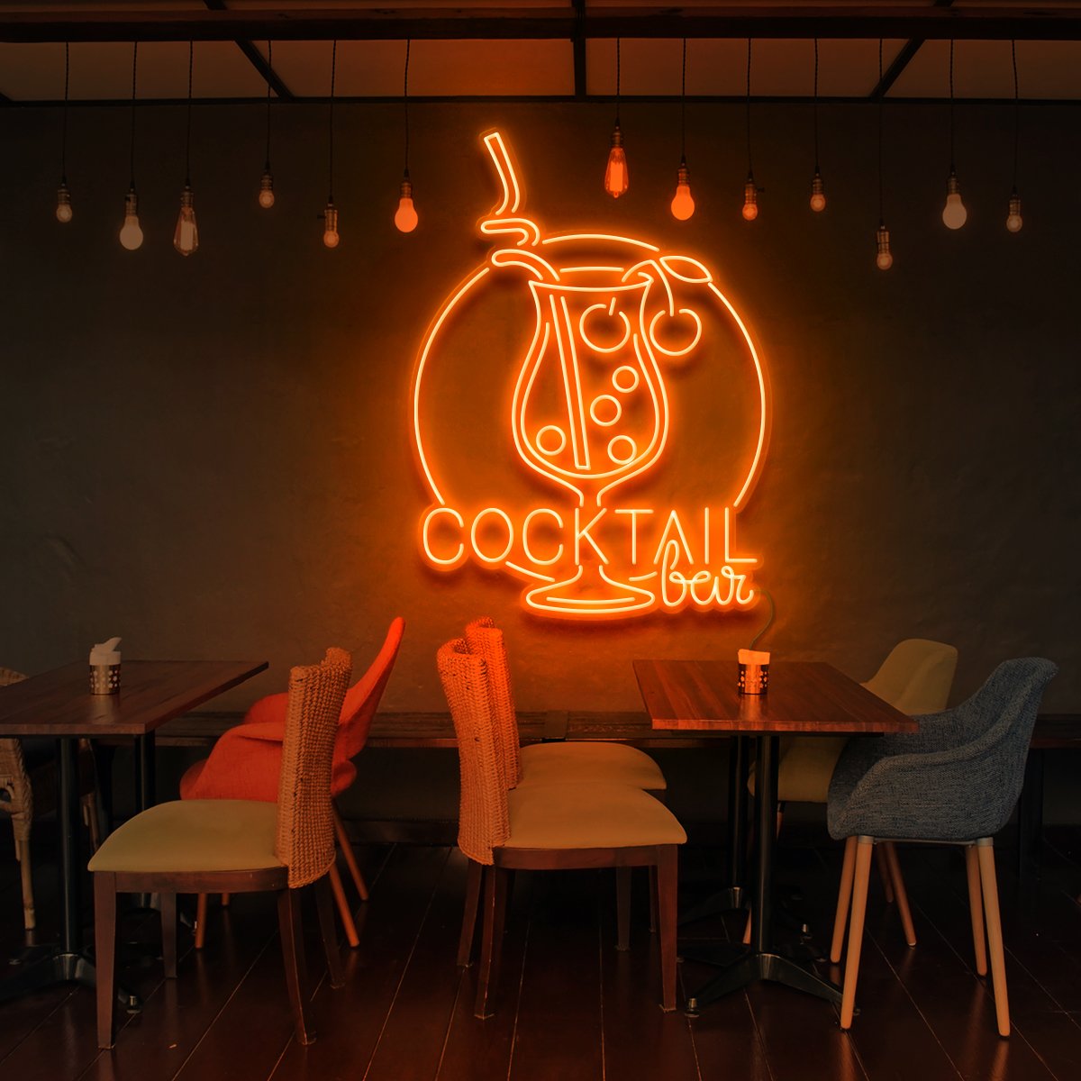 "Bar à Cocktails" Enseigne au Néon pour Bars & Restaurants