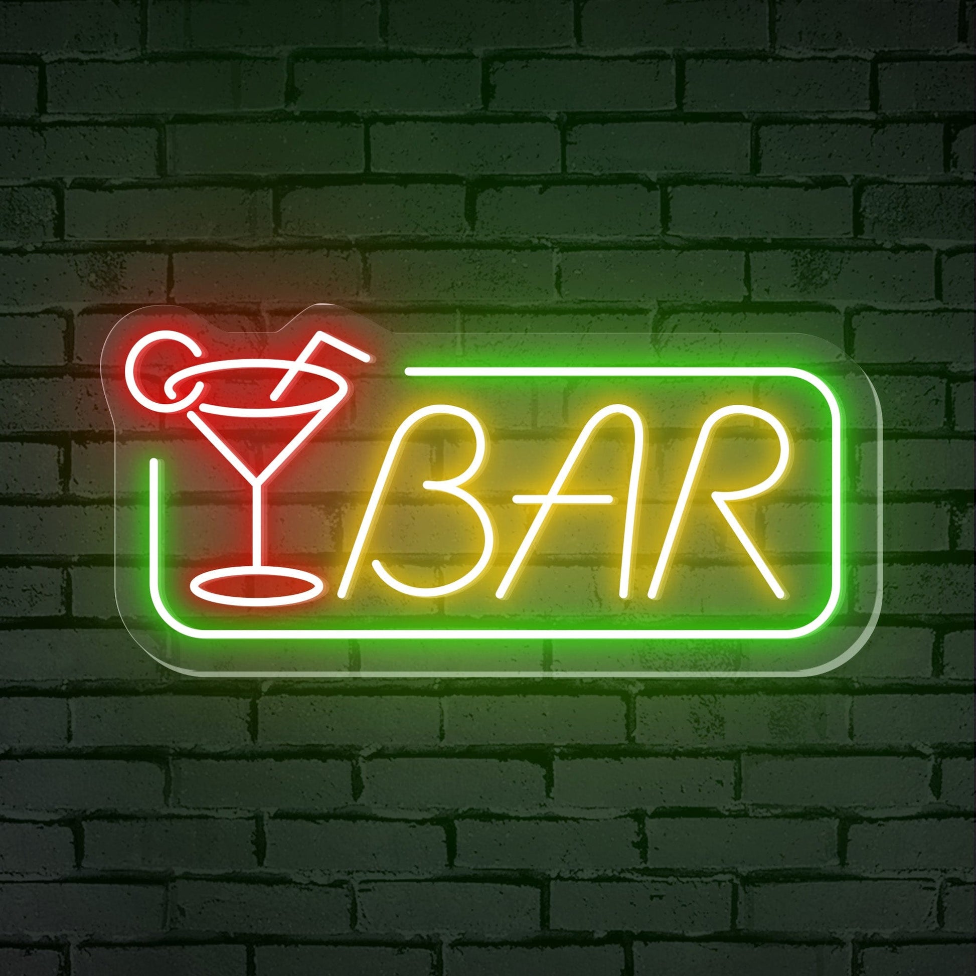 "BAR" led waterproof à Cocktail Cadre Rectangulaire Signe Néon