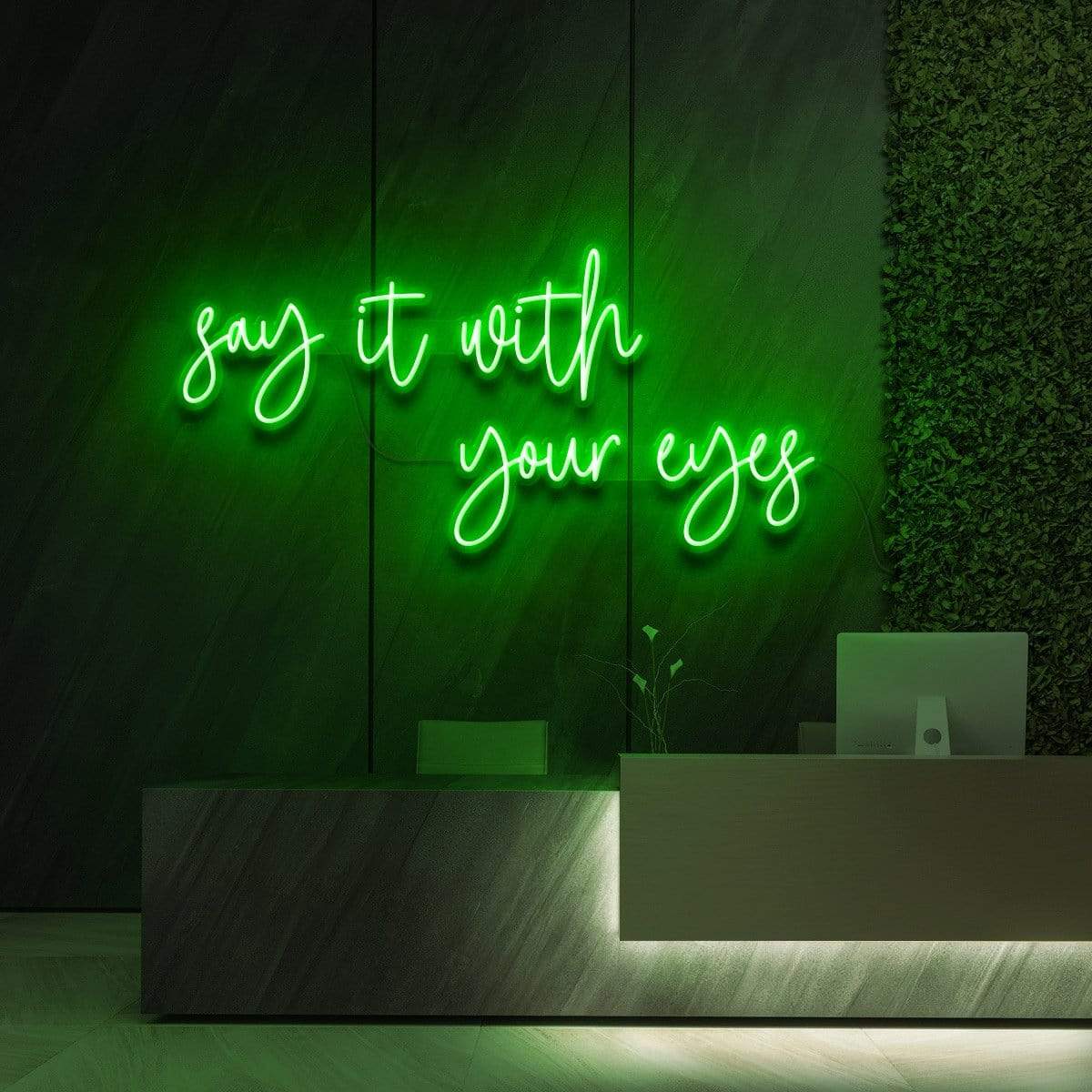 "Say It With Your Eyes" Enseigne Lumineuse pour Studios de Beauté et Cosmétique