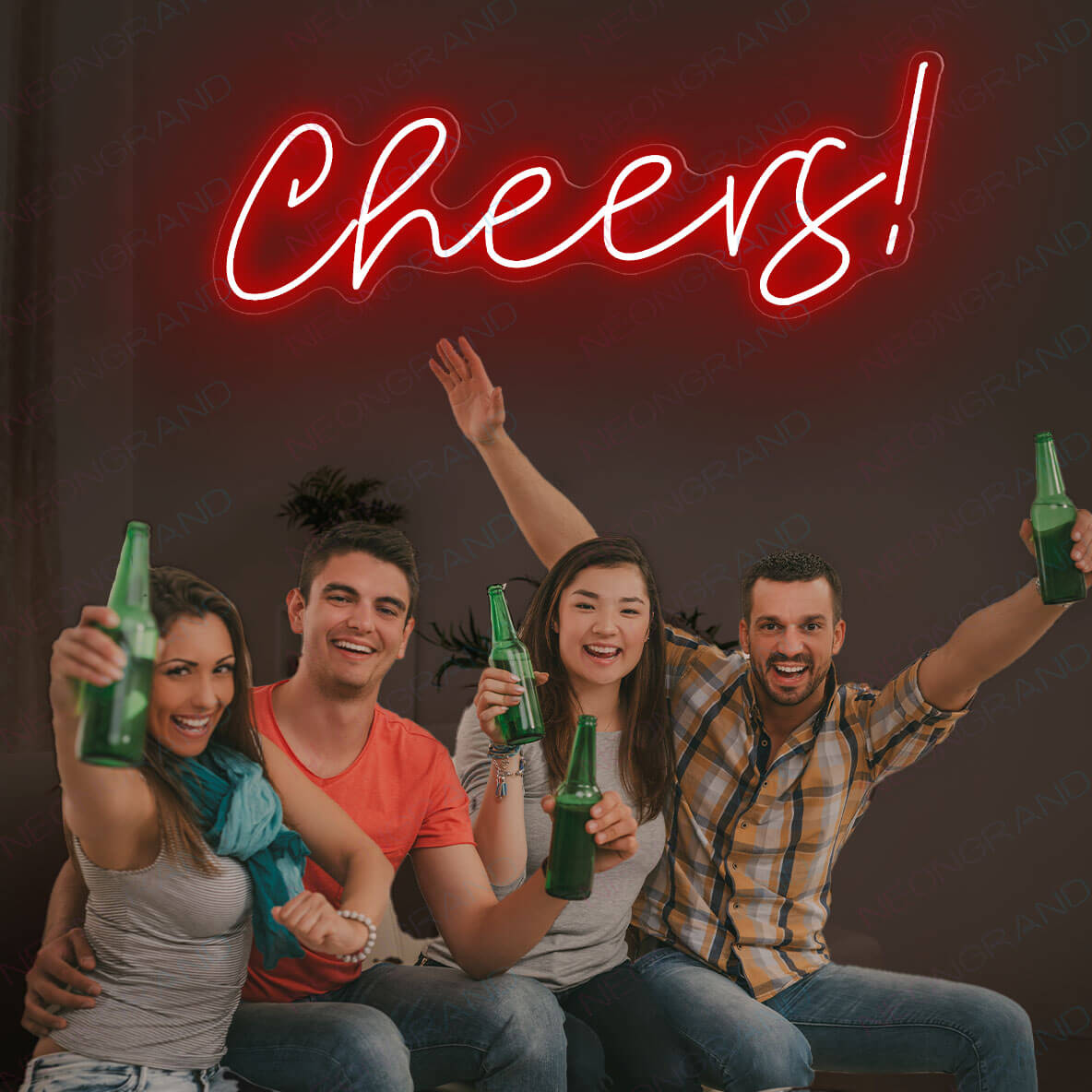 Affiche lumineuse LED "Cheers" pour bar