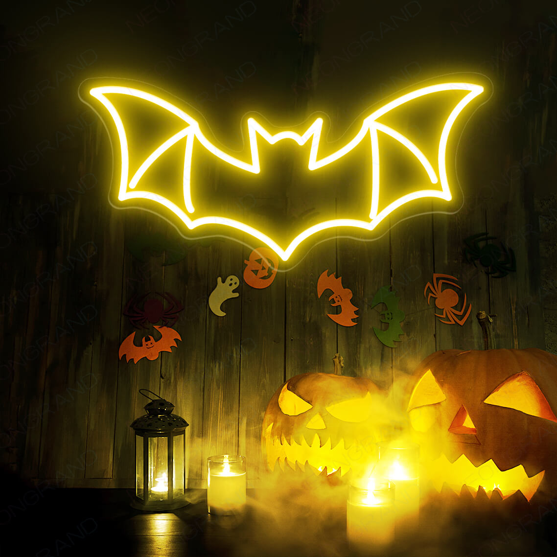 Panneau lumineux LED "Chauve-souris Halloween"