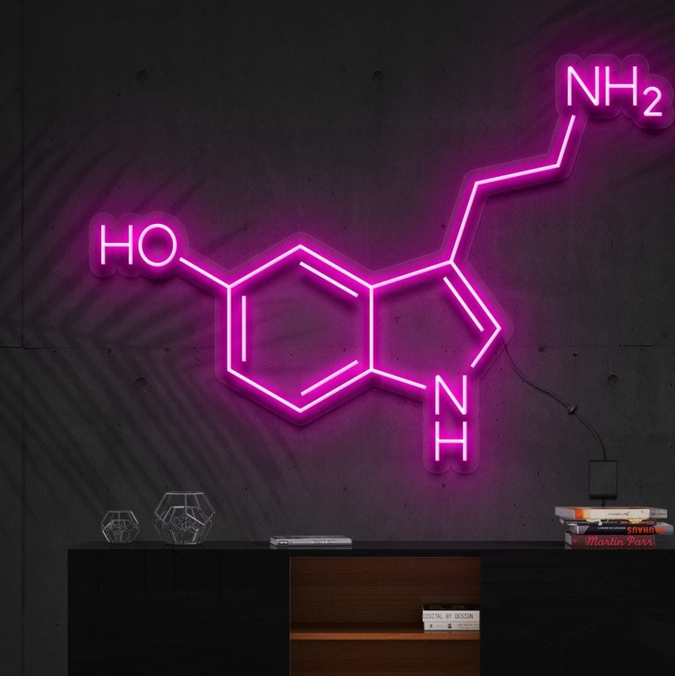"Signal au néon" Molécule de sérotonine