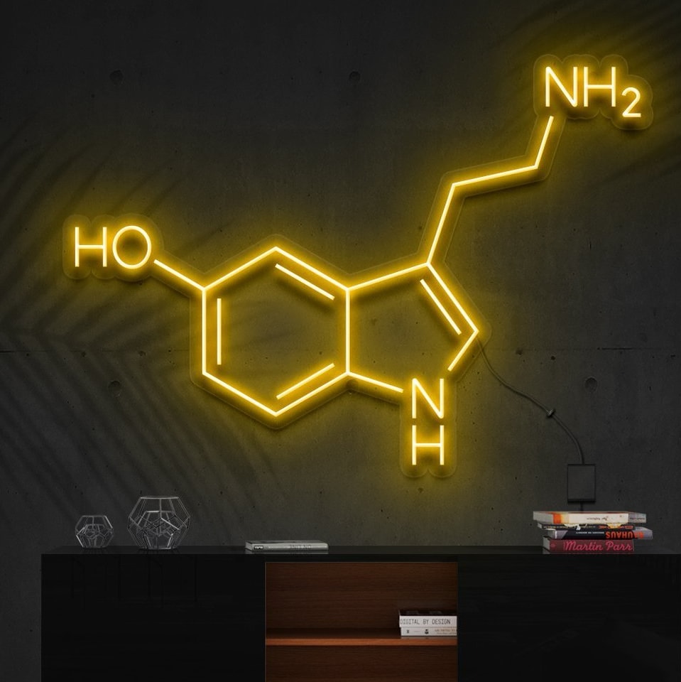"Signal au néon" Molécule de sérotonine