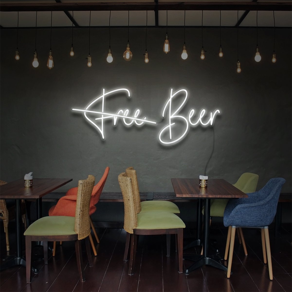 "Free Beer" Enseigne Lumineuse pour Bars & Restaurants