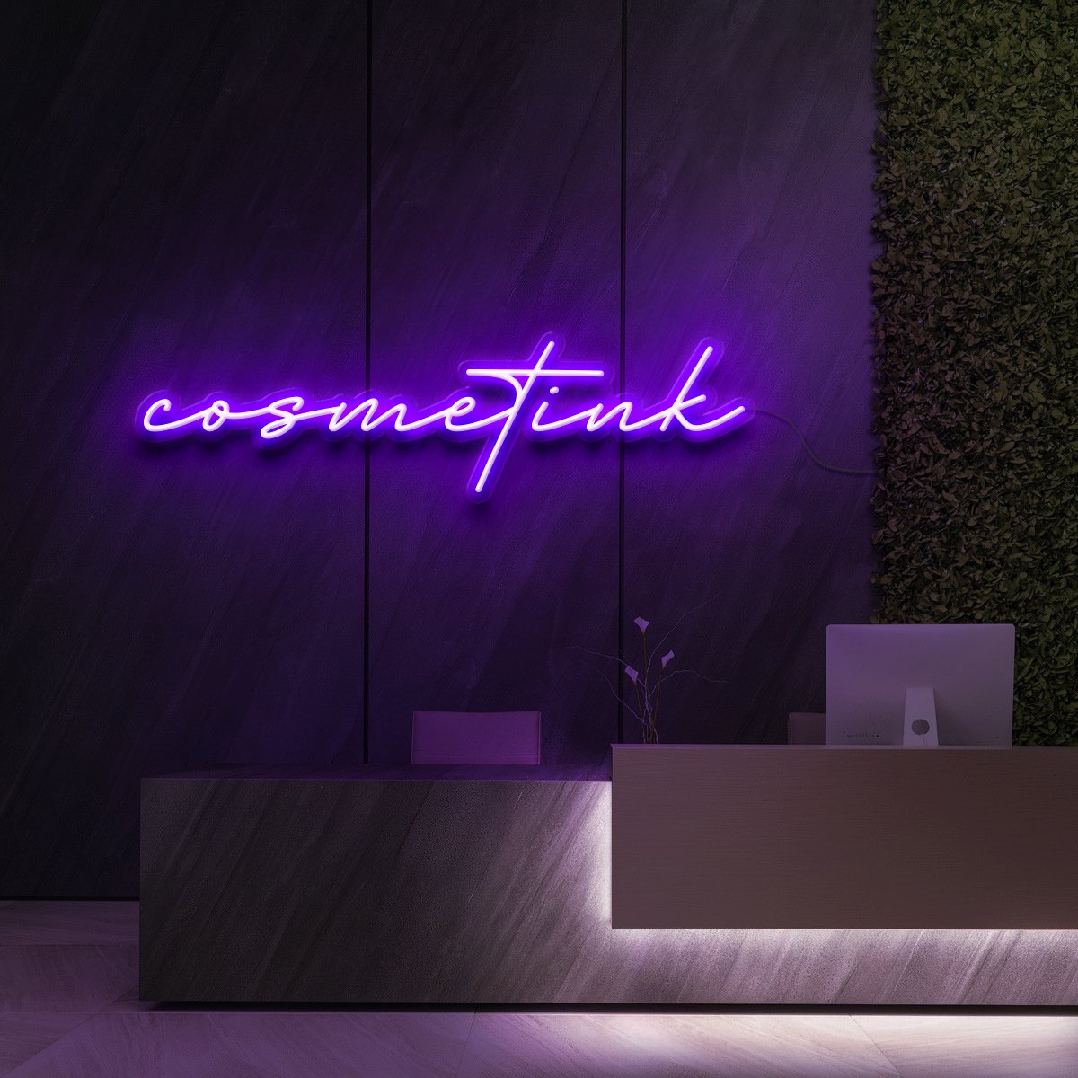 " Cosmetink " Enseigne Lumineuse pour Studios de Beauté et Cosmétique