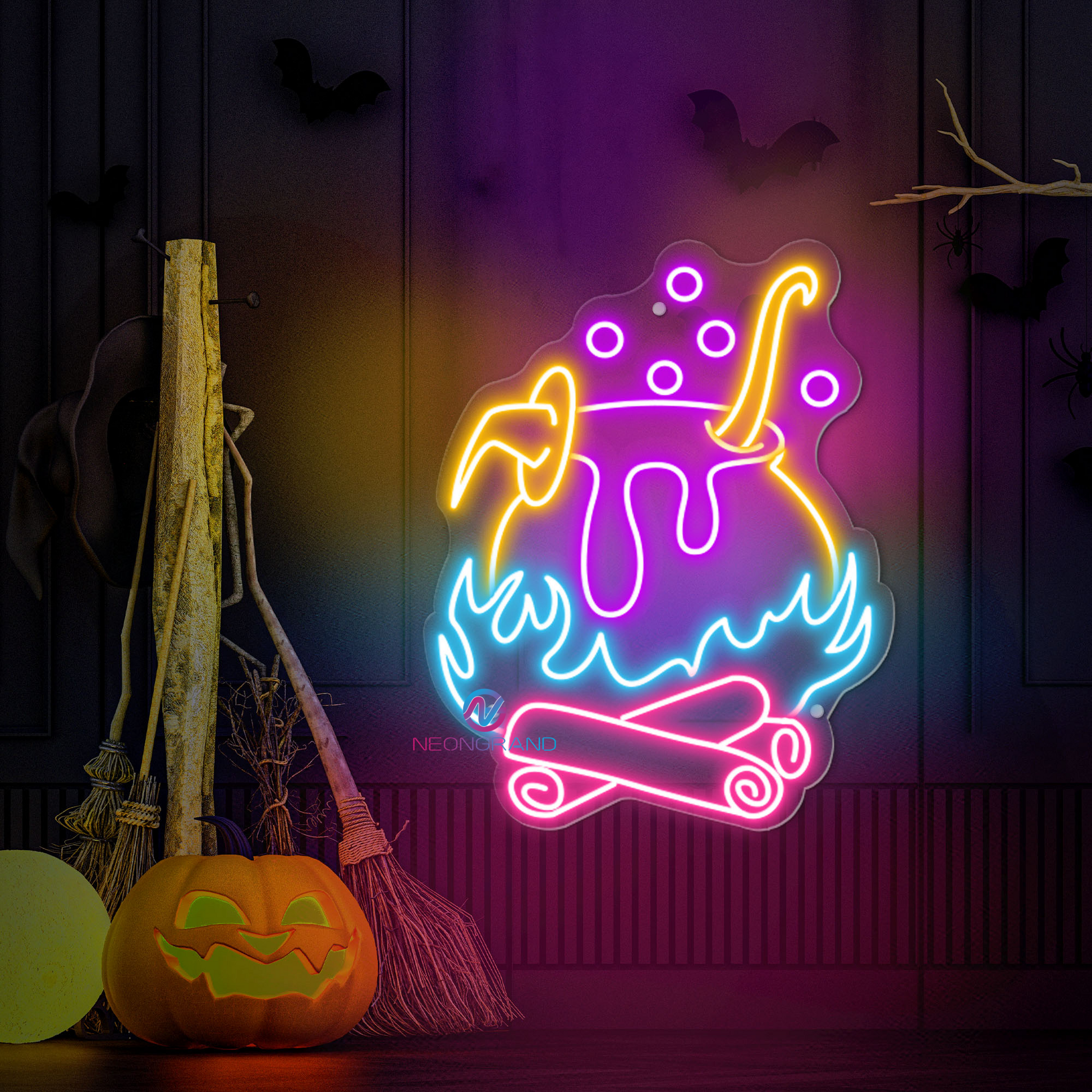 Panneau au néon de sorcière Potion de sorcière Halloween Lumière LED