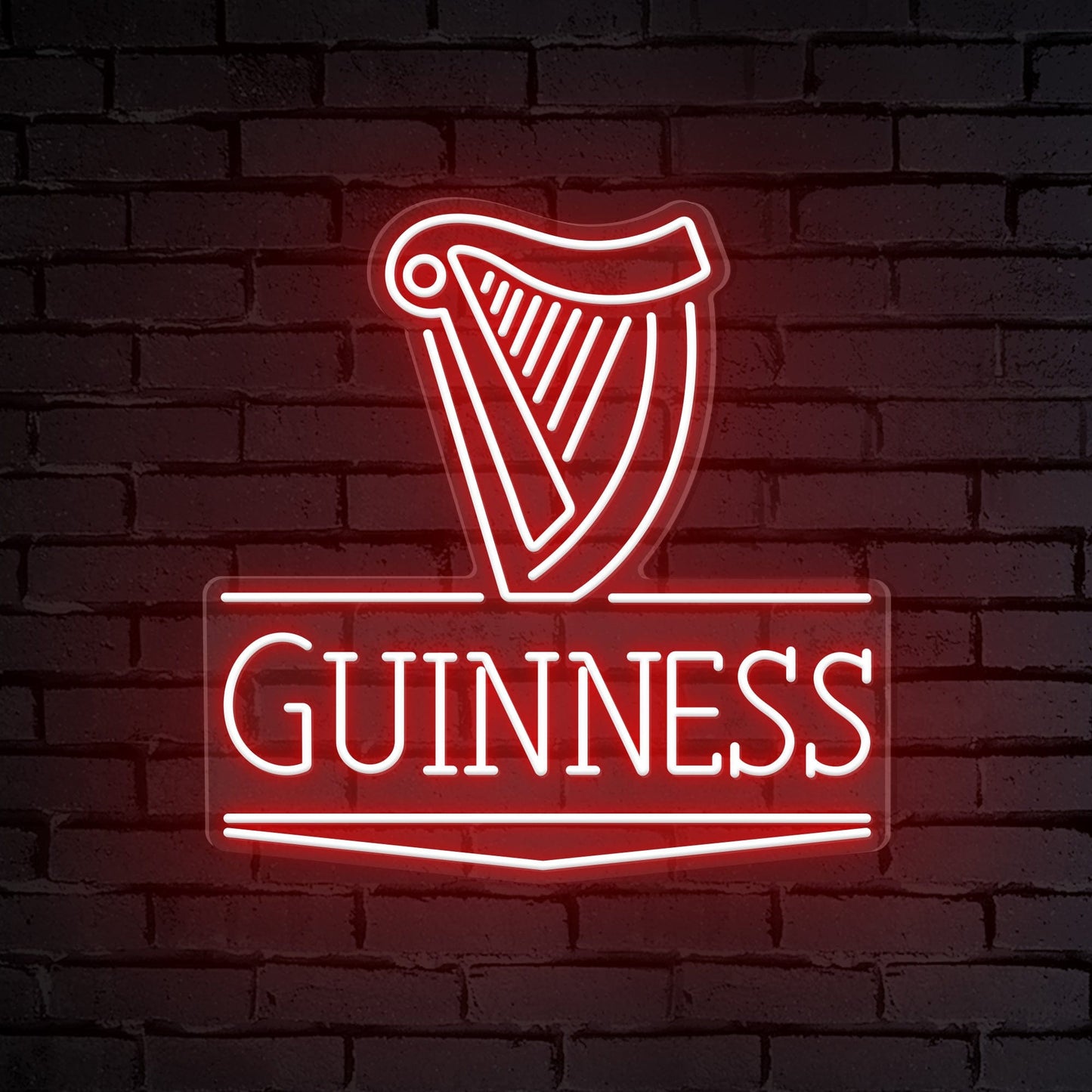 "Guinness" Logo en Mots, Bière, Enseigne au Néon