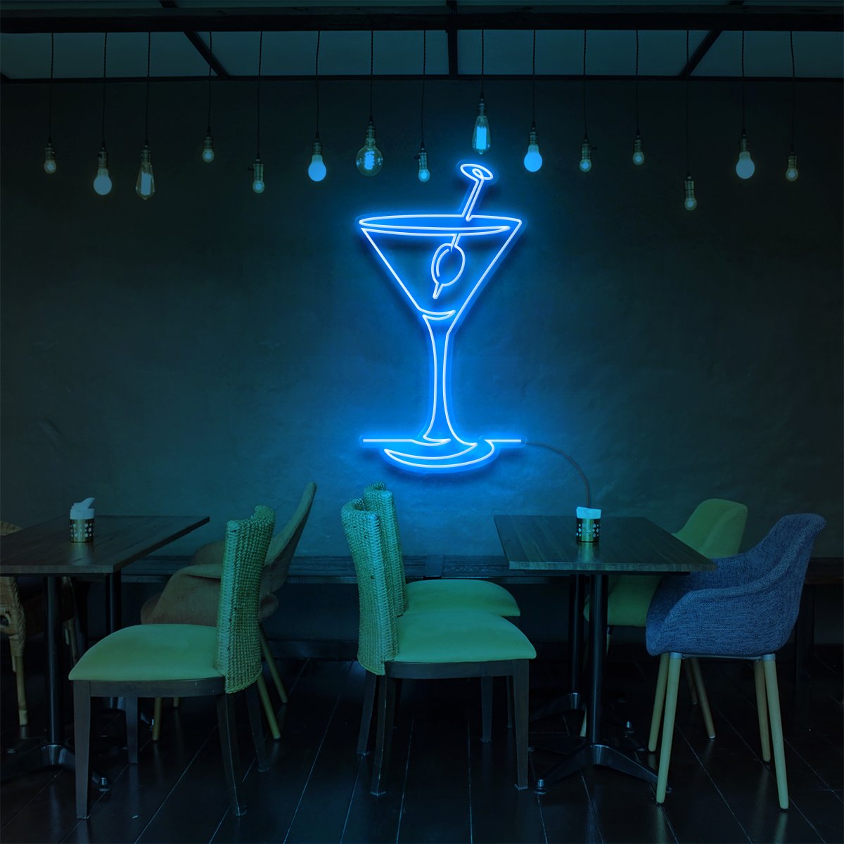 "Martini Glass" Enseigne Lumineuse pour Bars & Restaurants