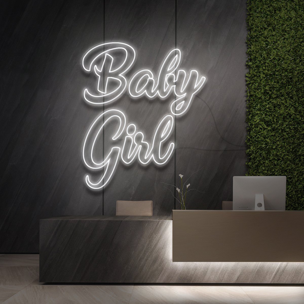 "Baby Girl" Enseigne Lumineuse pour Instituts de Beauté & Cosmétiques