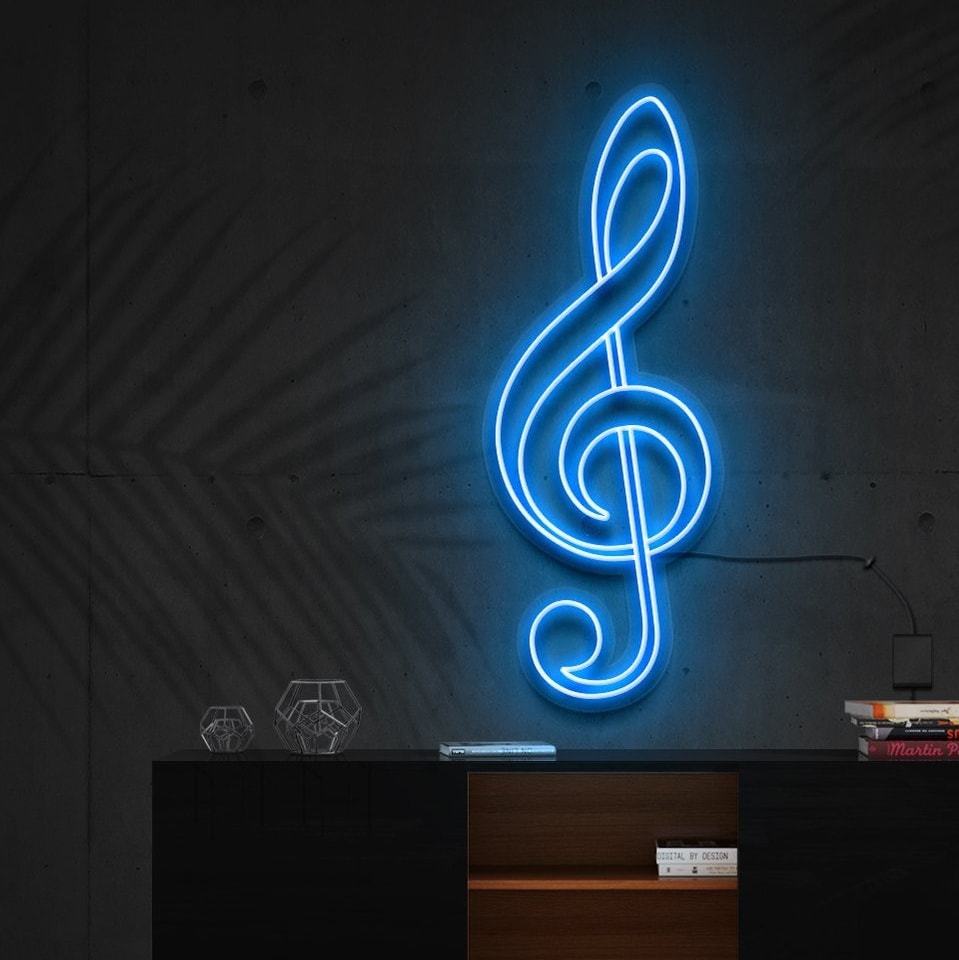 "Treble Clef" Panneau lumineux néon