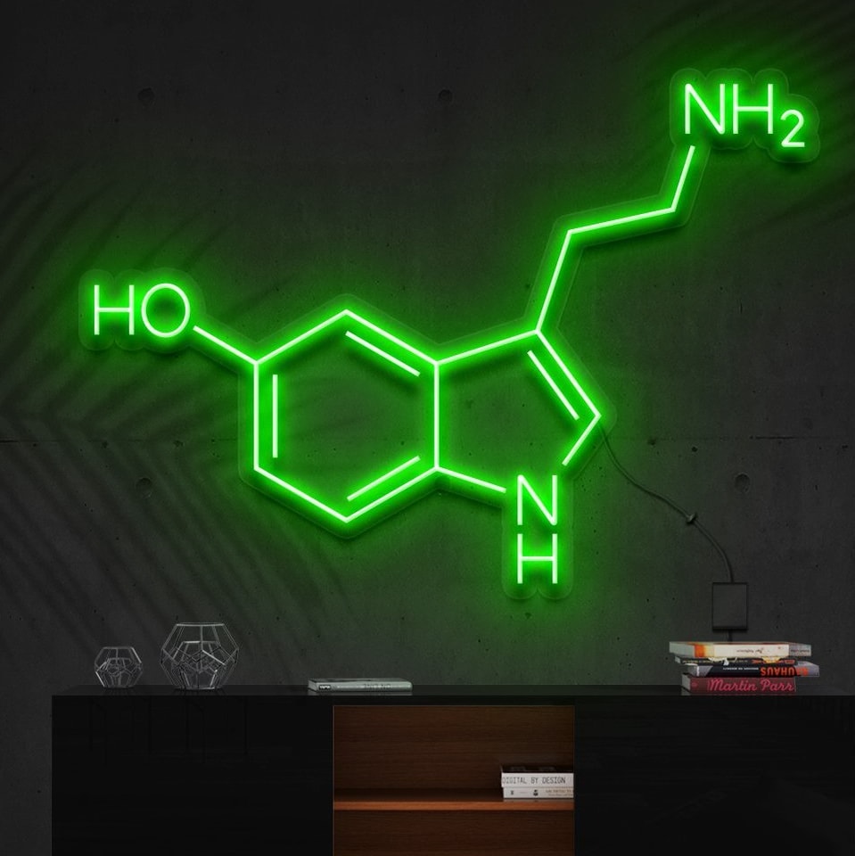 "Signal au néon" Molécule de sérotonine