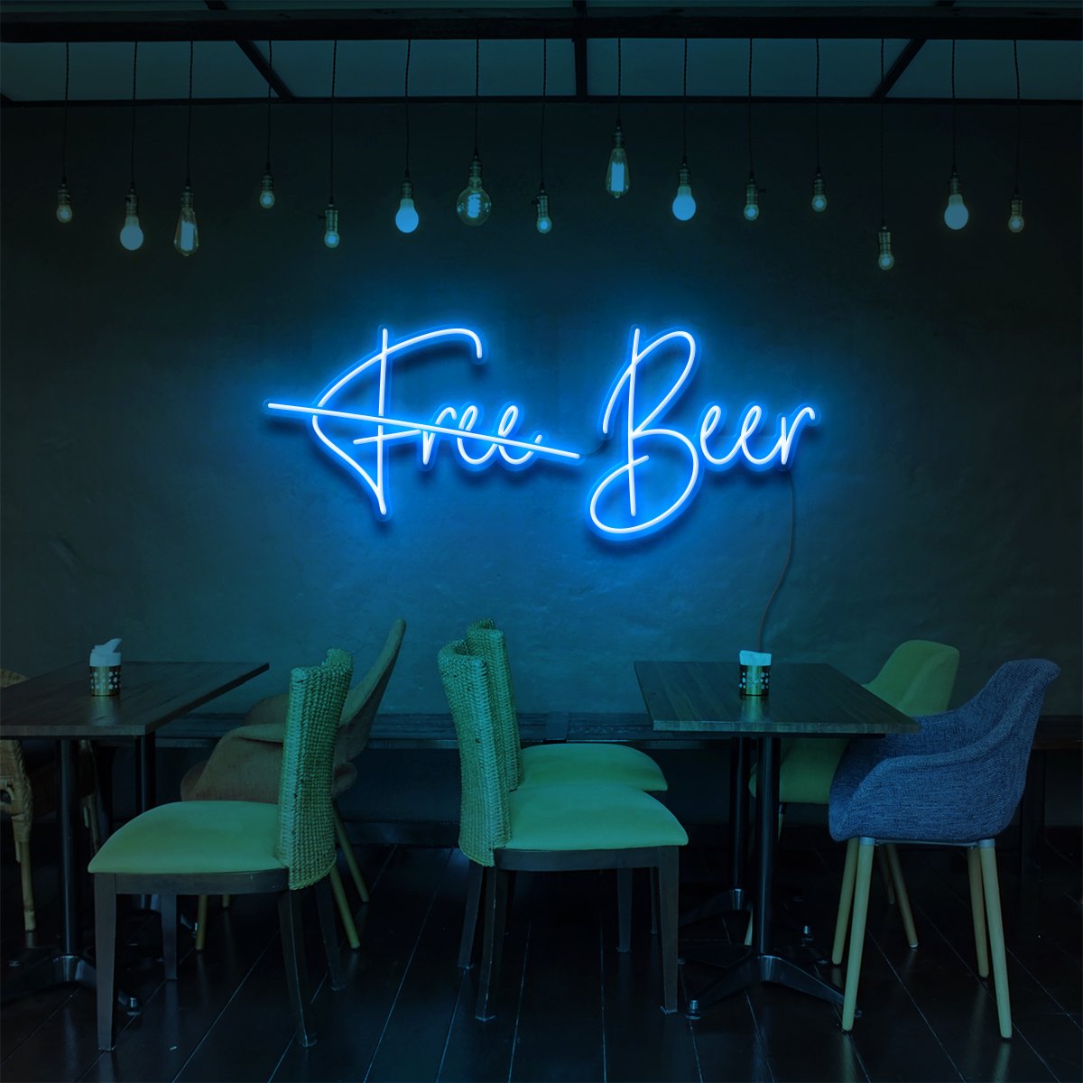 "Free Beer" Enseigne Lumineuse pour Bars & Restaurants