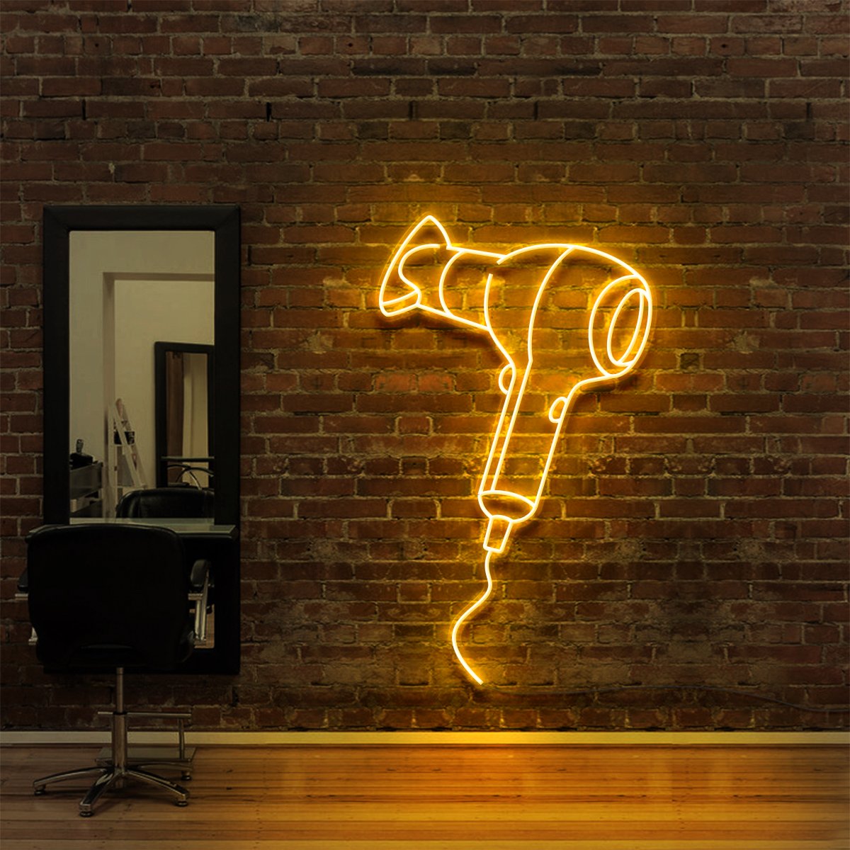 "Blowdryer" Enseigne Lumineuse pour Salons de Coiffure & Barbiers