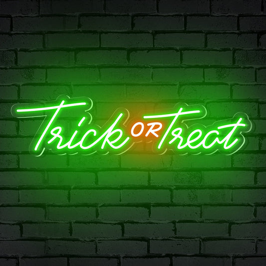 "Trick or Treat" Mots Halloween Enseigne au Néon