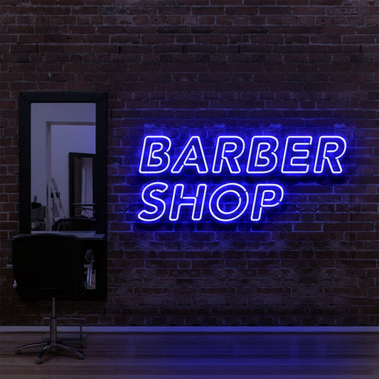 "Barbershop" Enseigne Néon pour Salons de Coiffure & Barbiers