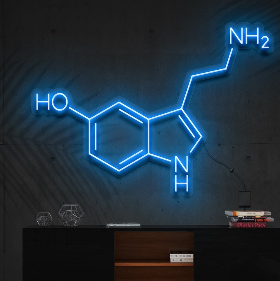 "Signal au néon" Molécule de sérotonine