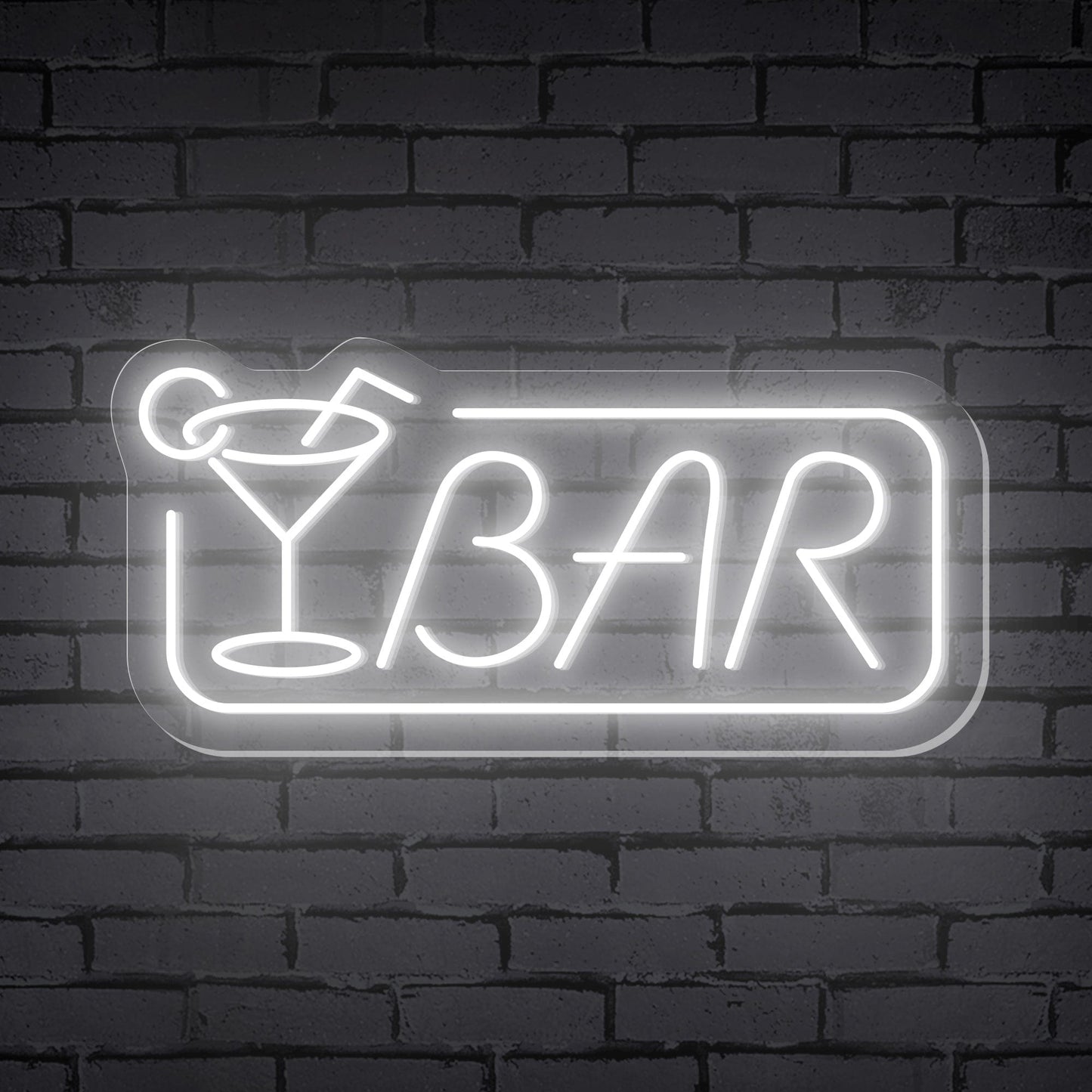 "BAR" led waterproof à Cocktail Cadre Rectangulaire Signe Néon